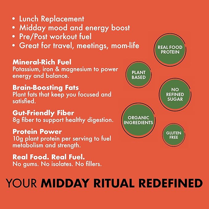 Joulebody Cacao Goji Good Mood Bars Meal Replacement Bars Plant Based Gluten-Free Organic Ingredients 10 Bars per Box