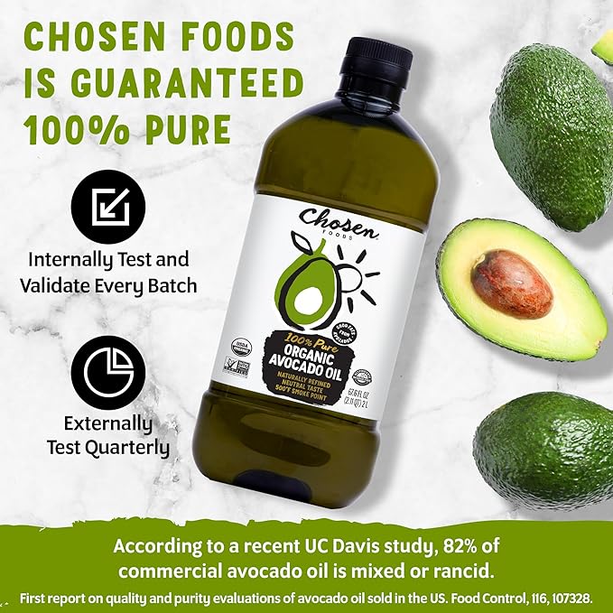 Chosen Foods 100% Pure Organic Avocado Oil 2lt + Recipe eBook Bundle