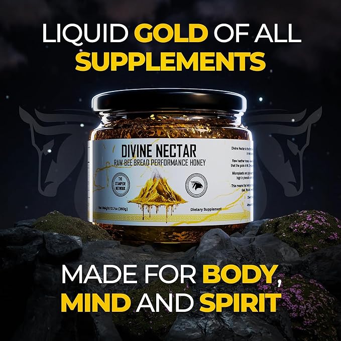 Divine Nectar Spartan Bee Bread Infused Heather Honey | Supercharged Performance Recovery and Vitality | 100% Raw and Pure