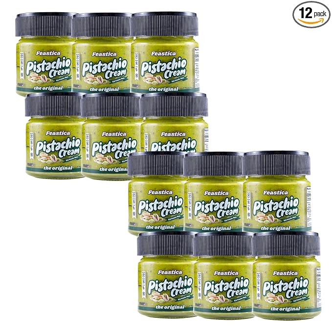 FEASTICA Pistachio Cream Original – 70% Pistachio Spread Rich Nutty Gluten-Free Vegan No Palm Oil – Ideal for Toast Pastries and Gourmet Recipes