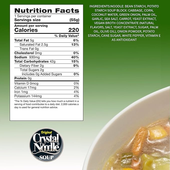 Crystal Noodle Soup Paitan (Pack of 6 Cups) 1.94 OZ