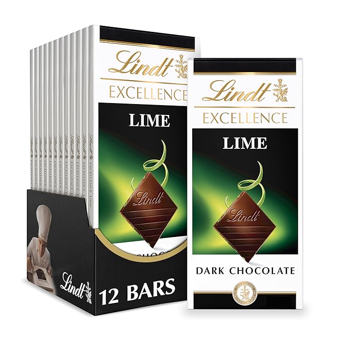 Lindt EXCELLENCE Lime Dark Chocolate Candy Bar 12 Pack 3.5 oz. Bar