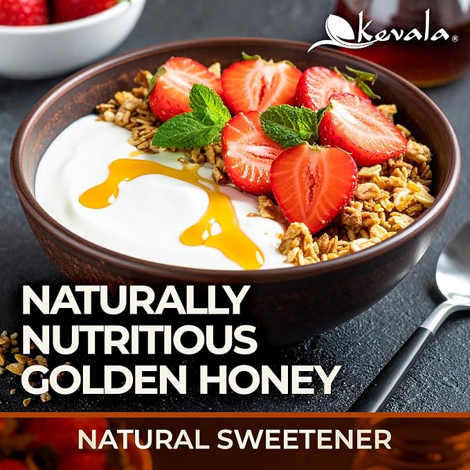 Kevala Organic Raw Oaxaca Honey - Naturally Nutritious Golden Honey Packed with Vitamins and Antioxidants Pure Sweetener for Meals and Drinks With No Pesticides or Other Additives 3 lb