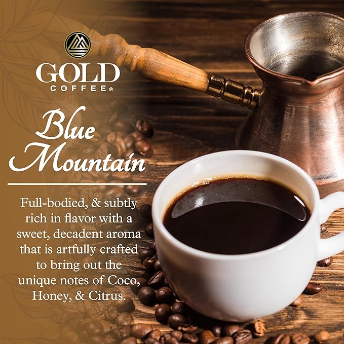 Gold Coffee Bundle | Kanaloa &amp Blue Mountain Medium Roast Whole Bean |100% Arabica Coffee 12 oz. (Pack of 2)