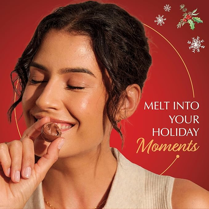 Lindt LINDOR Holiday Milk Chocolate Candy Truffles Wrapped Gift Box Milk Chocolate with Smooth Melting Truffle Center 10.1 oz.