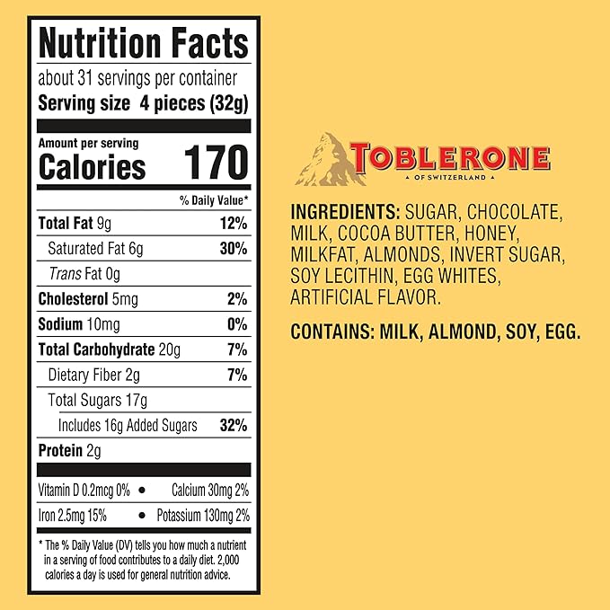 TOBLERONE Tiny Assorted Chocolate Bars Variety Pack (Milk &amp Dark) Bulk Chocolate Halloween Candy 125 Pieces