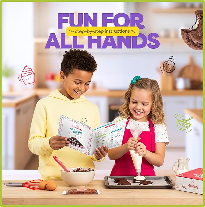 Baketivity Kids Baking DIY Activity Kit - Bake Delicious WhoopiePie with Pre-Measured Ingredients – Best Gift Idea for Boys and Girls Ages 4-12