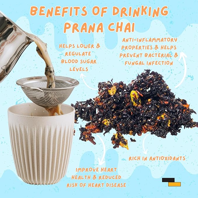 Prana Chai Sugar Free Chai Tea Agave Blend - Vegan Friendly Hand-Blended Natural Australian Loose Leaves All-Natural Chai -250g