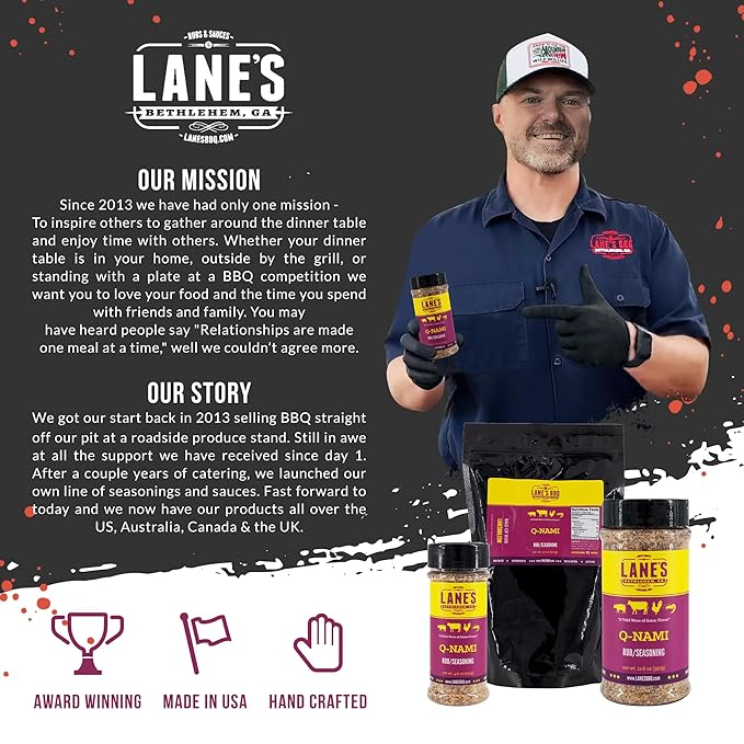 Lane's Q-nami Japanese Seasoning Rub All-Natural Shichimi Togarashi Seasoning for Steak Chicken Veggies &amp Tuna Gluten-free Made in USA 2lbs