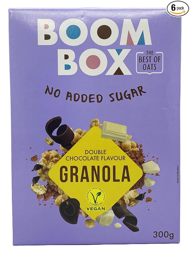 BOOM BOX High Protein Chocolate Oat Granola - 300g Energizing and Indulgent Breakfast (300G Muesli - double chocolate)