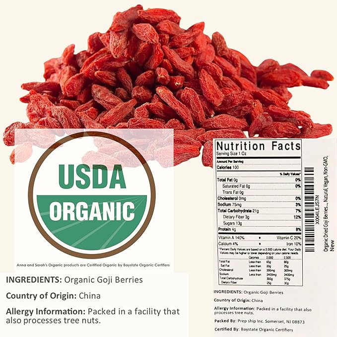 Organic Dried Goji Berries Bulk 11 Lbs Largest Size Fruit Superfood Natural Handpicked Raw Natural Vegan Non-GMO Kosher Gluten Free in Bag