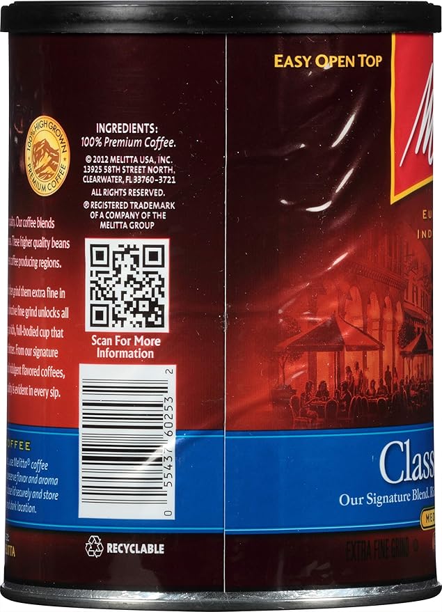 Melitta Classic Blend Medium Roast Ground Coffee 23-Ounce Cans (Pack of 2)