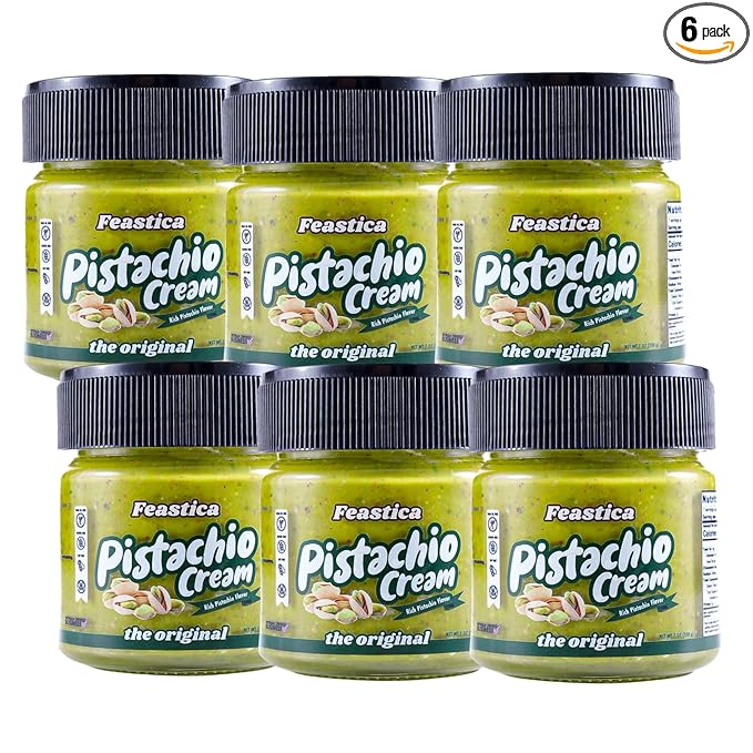 FEASTICA Pistachio Cream Original – 70% Pistachio Spread Rich Nutty Gluten-Free Vegan No Palm Oil – Ideal for Toast Pastries and Gourmet Recipes