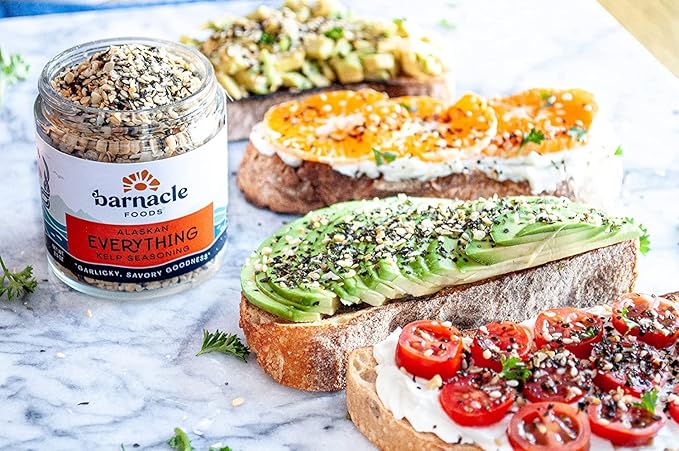 Barnacle Foods Kelp Seasoning Variety Pack | 2.5 oz. | Everything Bagel &amp Furikake Rice Seasoning | Great Spice for Cooking Meals &amp Snacks | Made in Alaska | 2 Pack