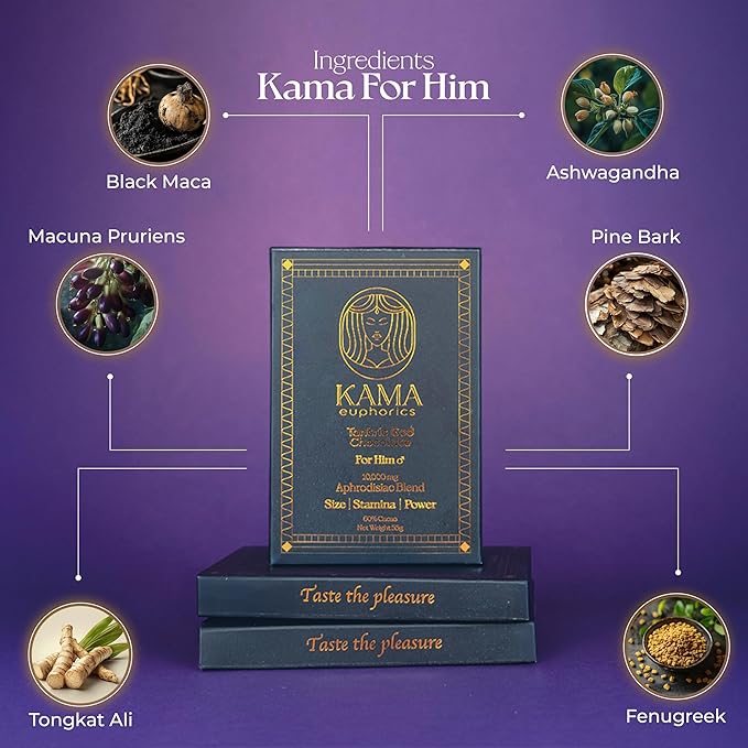 Kama Tantric Chocolate Candy - Organic Chocolate Infused with Potent Adaptogens - Boosts Connection and Vitality - Chocolate Gift Box (Kama - 15 Bars Master Kit Him Dark Chocolate)