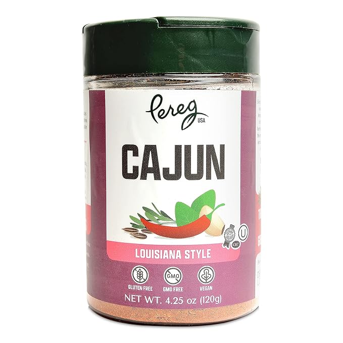 Pereg Cajun Spice Seasoning (4.25 Oz x 6 Pack) - Gourmet Spice Blend - Creole Blackening Rub - Ideal for Chicken Seafood Meat &amp Lamb - Non-GMO All Natural Gluten-Free