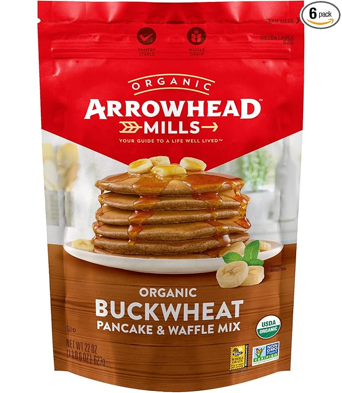 Arrowhead Mills Buckwheat Pancake &amp Waffle Mix 22 oz Bag (Pack of 6)