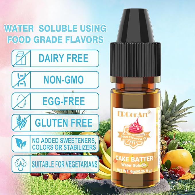 Food Flavoring Oil - Concentrated Candy Flavors 36 Liquid Lip Gloss Flavoring Oil Cotton Candy Pineapple Strawberry Flavor Oil for Baking Cooking Slime Making Drinks - 0.25 Fl Oz