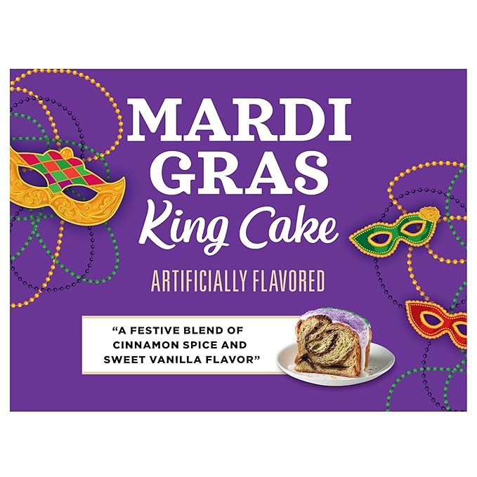 Community Coffee Mardi Gras King Cake Flavored 72 Count Coffee Pods Medium Roast Compatible with Keurig 2.0 K-Cup Brewers 72 Count (Pack of 6)