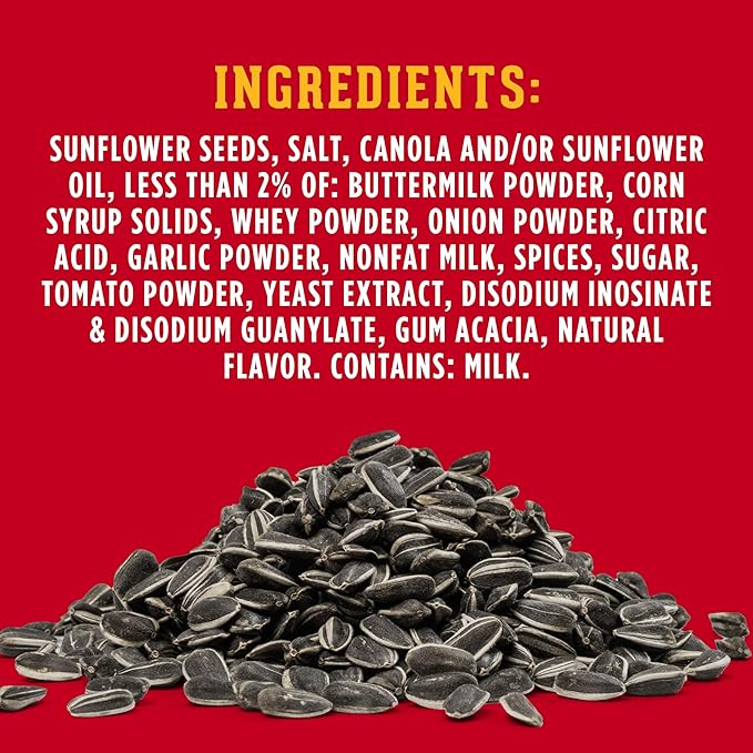 DAVID SEEDS Roasted and Salted Ranch Jumbo Sunflower Seeds Keto Friendly 5.25 oz 12 Pack