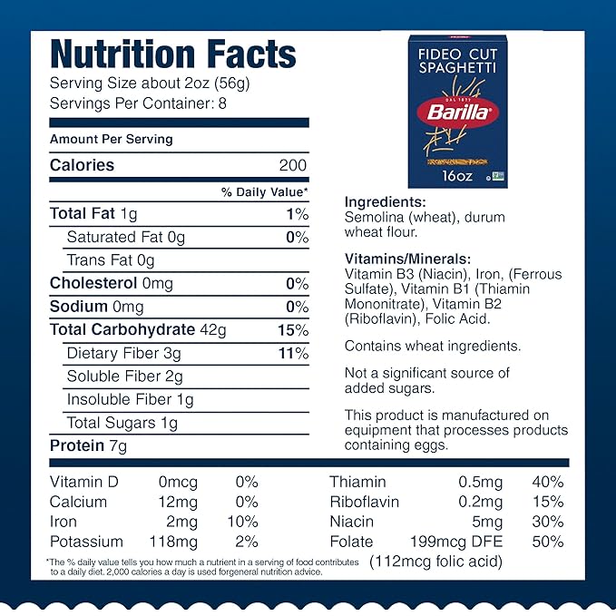 Barilla Fideo Cut Spaghetti Pasta 16 oz. Box (Pack of 16) - Non-GMO Made with Durum Wheat Semolina - Kosher Certified