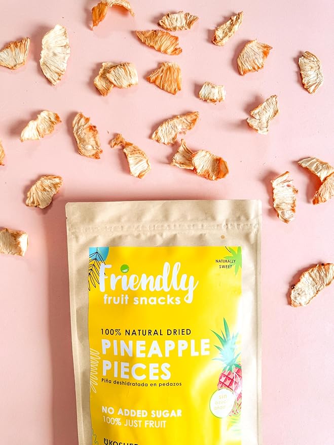 Dried Pineapple Snack | 8 ounces | Natural Dehydrated Healthy Preservatives Free No Sugar Added Non - GMO Vegan Kosher Gluten Free