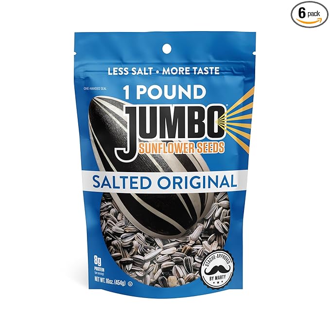 JUMBO SUNFLOWER SEEDS Original 16-Ounce (Pack of 6)