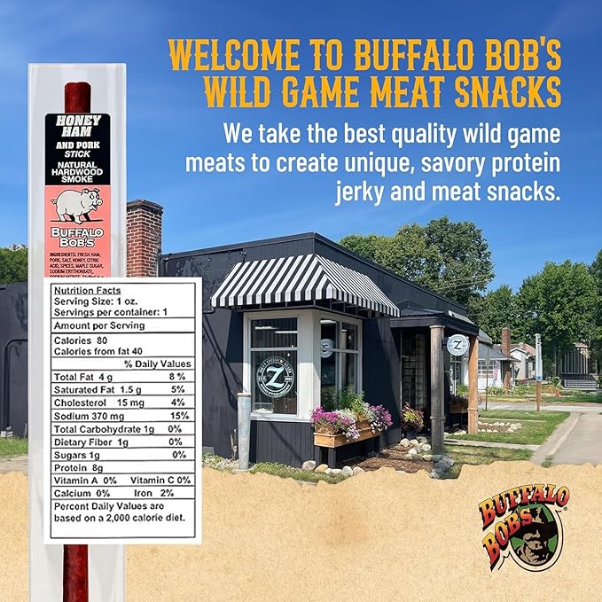 Buffalo Bob's Exotic Game Jerky &amp Meat Snacks - Best 20 Piece Variety Gift Pack