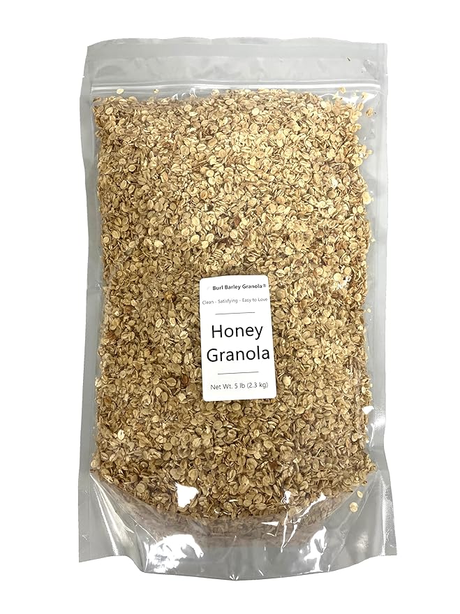 Burl Barley Granola Honey Granola Whole Grain Barley Cereal Delicious Granola for Yogurt Parfaits Bulk 5 Pound Bag Great for Cafes and Home Food Storage