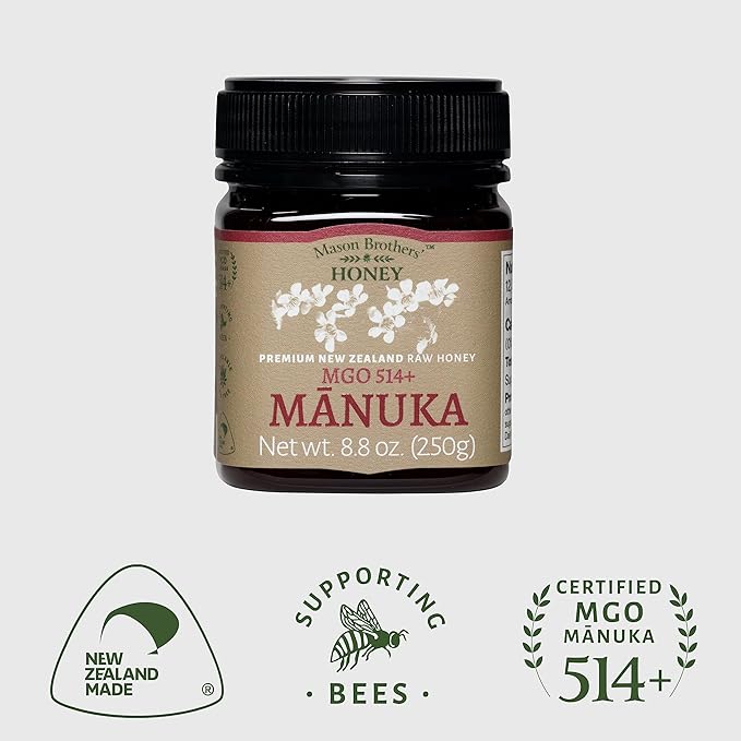 Mason Brothers' Raw Manuka Honey | 3x 8.8oz | MGO 263+/ MGO 514+/ MGO Certified New Zealand Honey Bundle