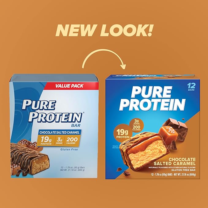 Quest Cookies &amp Cream Hero Protein Bar with Pure Protein Chocolate Salted Caramel High Protein Bars 12 Count Each