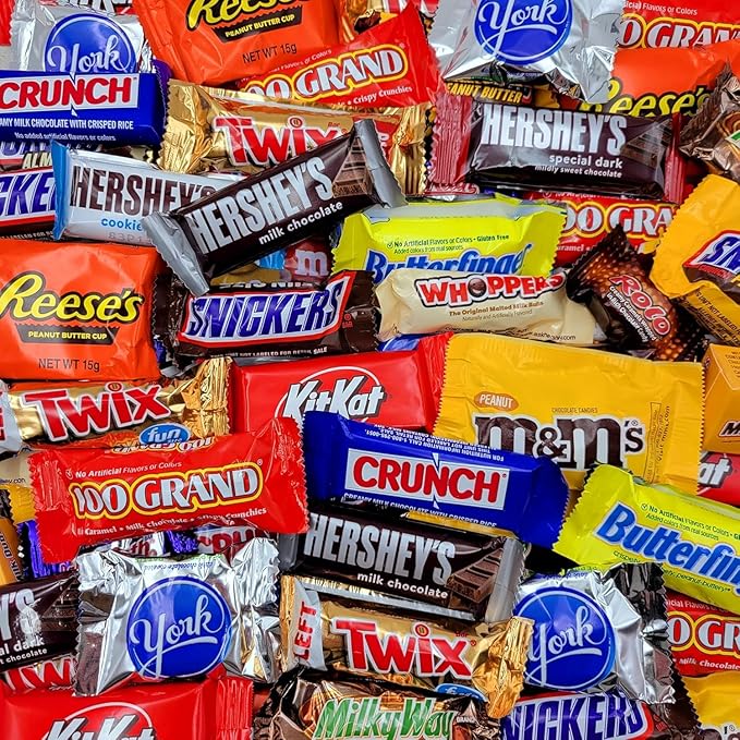 Bulk Chocolate Candy Variety Pack - 8lb Bulk Easter Candy Assortment - Individually Wrapped Chocolate Candy for Egg Hunts Party Favors Parades Office Snacks Gift Bags &amp Pinatas - 8 Pound Box o