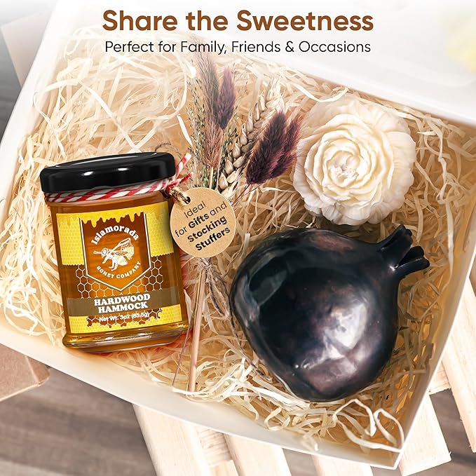 Case Of 12 - Raw Pure Unprocessed Hardwood Hammock Honey 3oz Jar from Islamorada Honey Company