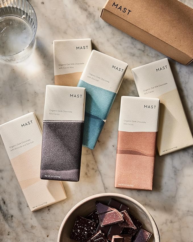 Mast Chocolate Bars | 6 pack | Organic Kosher | Classic 2.5oz each (6 Bars Variety Gift Box)