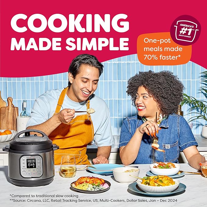 Instant Pot Duo 7-in-1 Mini Electric Pressure Cooker Slow Rice Cooker Steamer Sauté Yogurt Maker Warmer &amp Sterilizer Includes Free App with over 1900 Recipes Stainless Steel 3 Quart