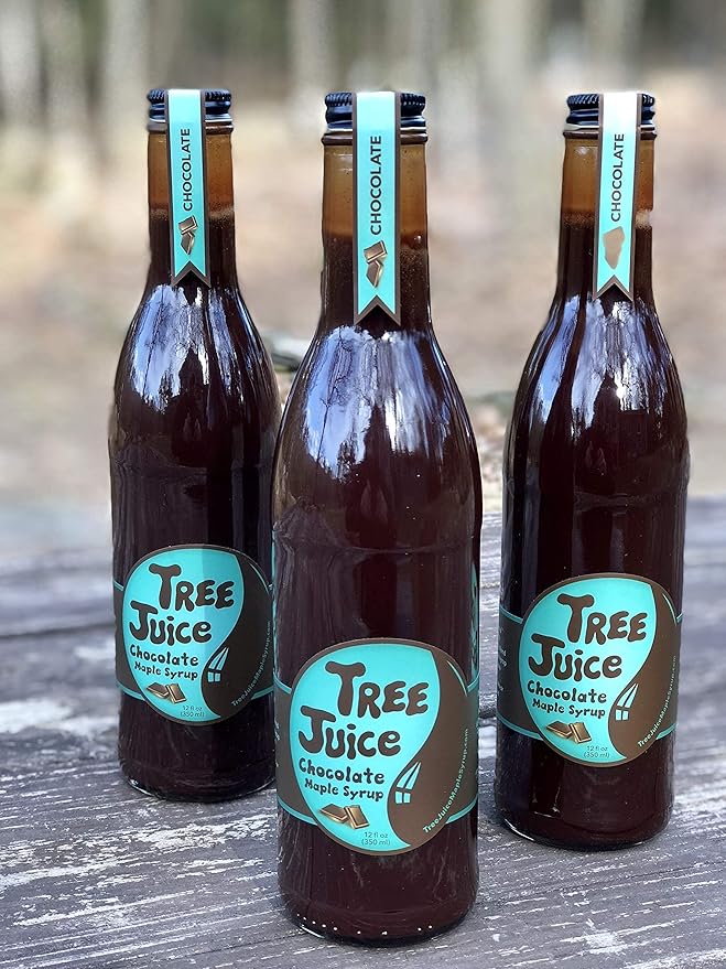 Tree Juice Chocolate Maple Syrup | 100% Pure Grade A Maple Syrup | All Natural Non GMO Vegan Gluten Free Vegetarian Paleo | 12 Ounce Bottle