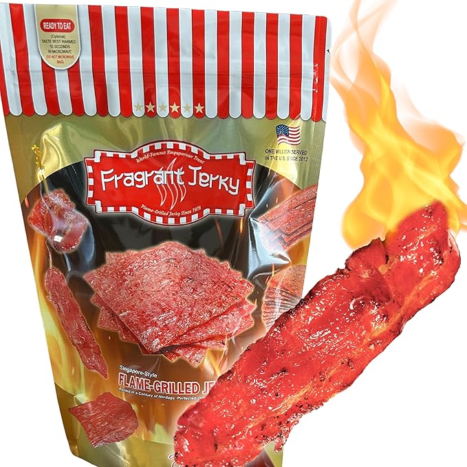 Singapore Street Food Fire-Grilled Bacon Jerky (Original Flavor 12oz) *Fresh Grilled to Order *Shipped the Same Day *L.A. Times Handmade Gift Winner