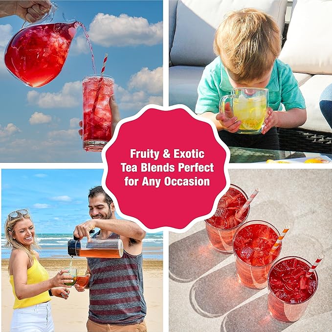 Tiesta Tea - Fruit Frenzy Trio Loose Leaf 3 Exotic Herbal Blends Assorted Non-Caffeinated Fruit Teas Makes Hot or Iced 2oz Pouches of Cherry Punch Peach Party Orange Tango (Pack of 3)