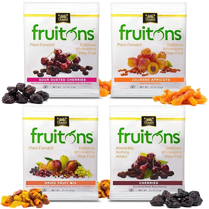Traina Home Grown Fruitons Variety Pack - Non GMO Gluten Free .75 oz bags (Pack of 18)