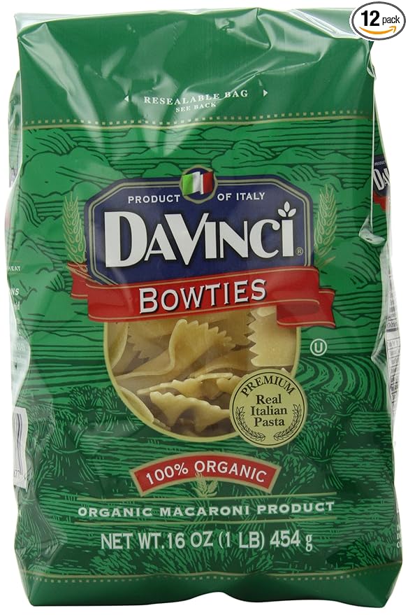 DaVinci Organic Pasta Bowties 16-Ounces (Pack of 12)