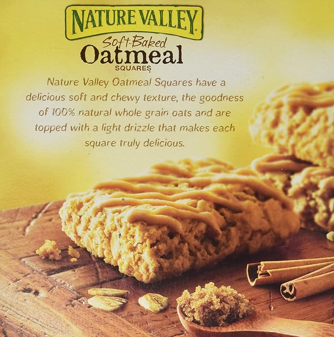 Nature Valley Soft Baked Oatmeal Squares Cinnamon Brown Sugar 7.44oz Box (Pack of 4)