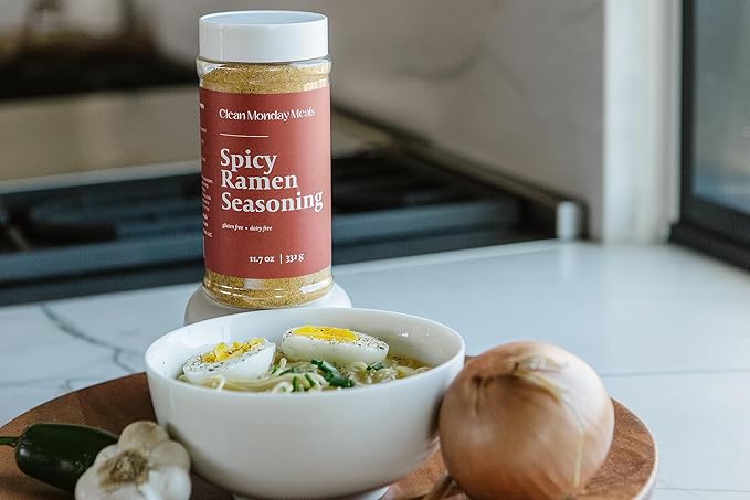 Clean Monday Meals Chicken Beef &amp Spicy Ramen Seasoning Pack | Gluten-Free Dairy-Free Non-GMO | Trio Pack for Noodles Broths &amp Meal Prep