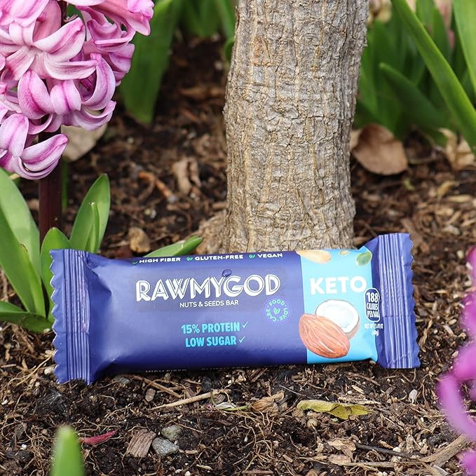 RAWMYGOD Fruit and Nut Bars Gluten Free Vegan No Added Sugar (12 bars Keto)