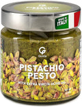 Authentic Italian Imported Pistachio Pesto Savory Sauce - Only 3 Ingredients - Creamy Gourmet Spread for Pasta - Sicilian Pistachios &amp Extra Virgin Olive Oil - 6.35oz Jar