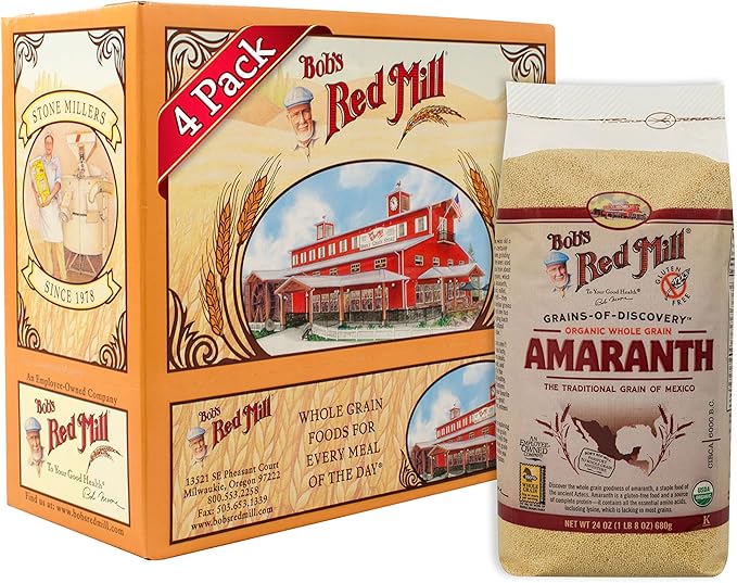 Bob's Red Mill Organic Whole Grain Amaranth 24 Oz (4 Pack)