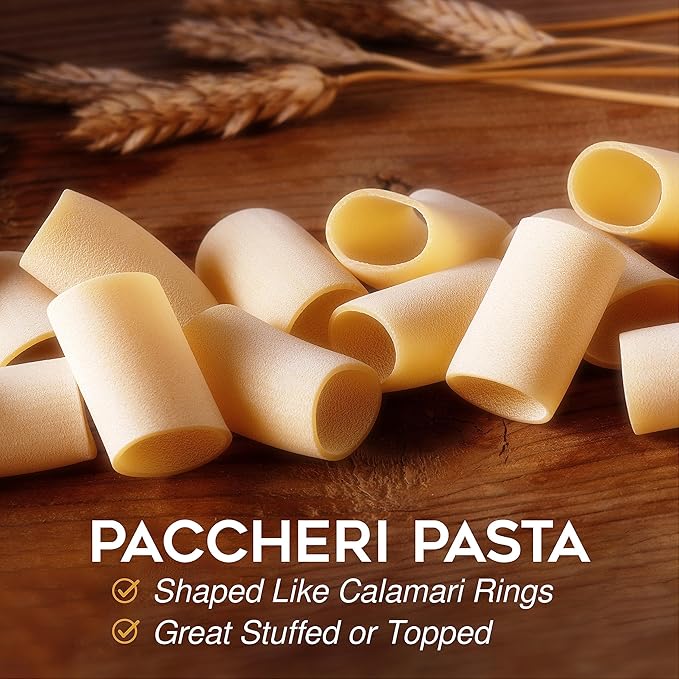 Morelli Organic Gluten Free Pasta Noodles Paccheri - Italian Gourmet Organic Large Circle Tube Made from Corn and Rice Imported Pasta from Italy - 8.8 oz - Pack of 2