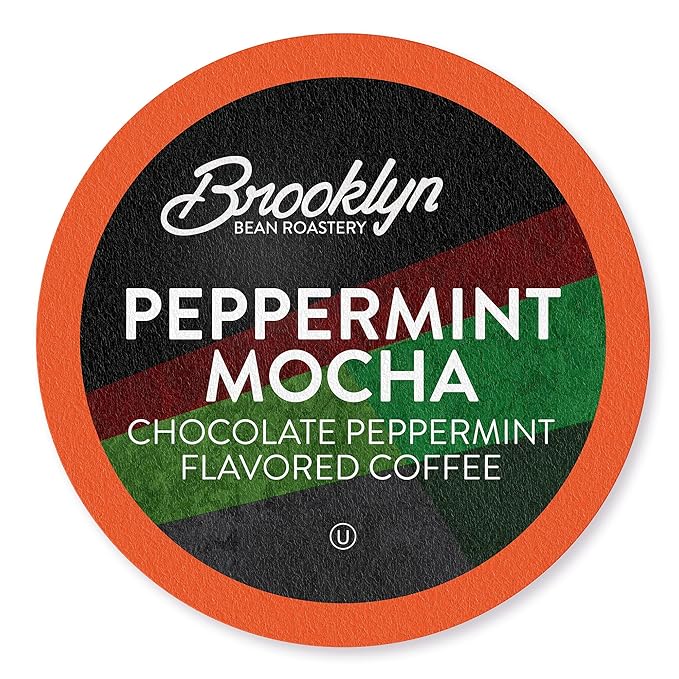 Brooklyn Beans Peppermint Mocha Coffee Pods for Keurig K-Cup Brewers 40 Count Single-Serve Pods Flavor Enhanced Minty Chocolate Coffee