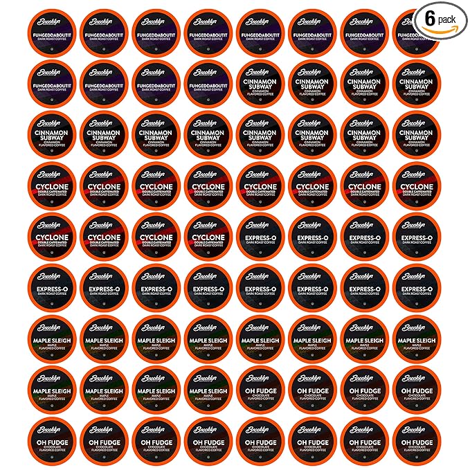 Brooklyn Beans Gourmet Assorted Variety Pack Compatible with 2.0 Keurig Coffee Pods Brewer 72 Count