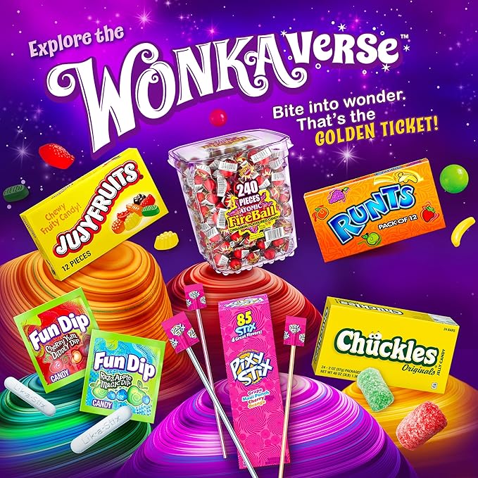Wonka Runts Hard Fruity Candy 5 Ounce Theater Candy Boxes (Pack of 12)