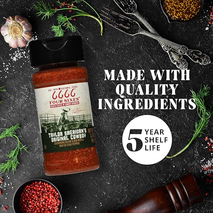 6666 Four Sixes Taylor Sheridan's Original Cowboy Seasoning 6 Ounce (Pack of 6)
